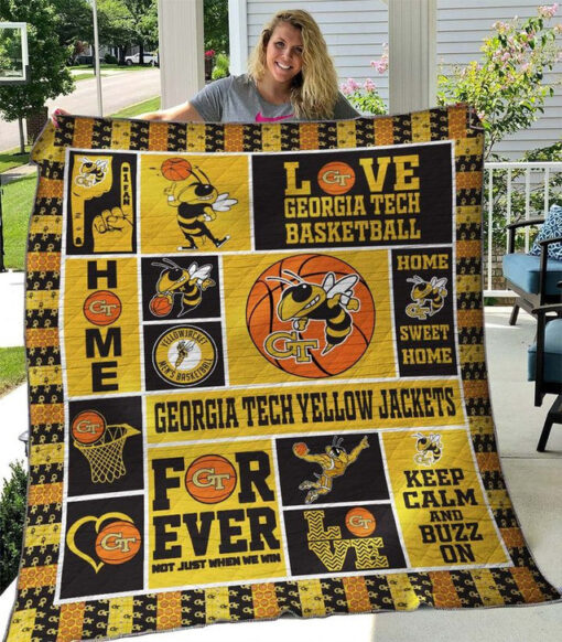 ncaa georgia tech yellow jackets 3d customized personalized quilt blanket 96 design by dalabshopcom 7114 58297