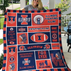 Illinois Fighting Illini 3 Blanket Quilt Rze1
