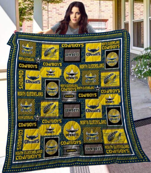 north queensland cowboys quilt blanket ha0111 fan made 0