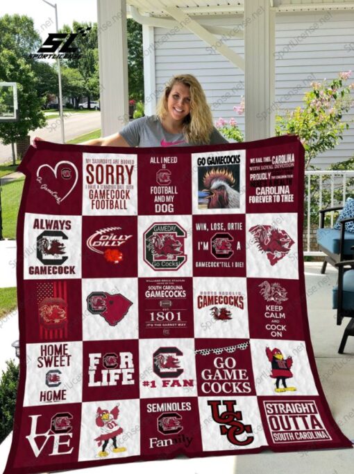 south carolina gamecocks keep calm and cock on quilt blanket great customized blanket gifts for birthday christmas