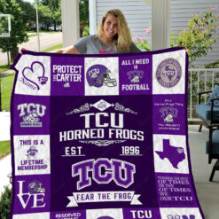 TCU Horned Frogs  Blanket Quilt  Rze2