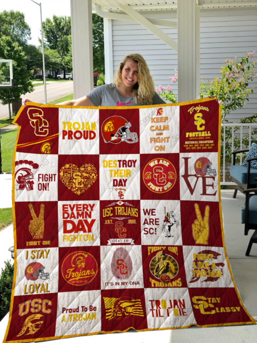 usc trojans quilt blanket 02 1621690689