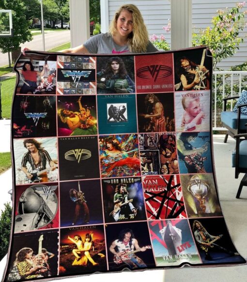 van halen quilt blanketideal gift for van halen lovershooded blanketadult blanket fleece blanketbflrj