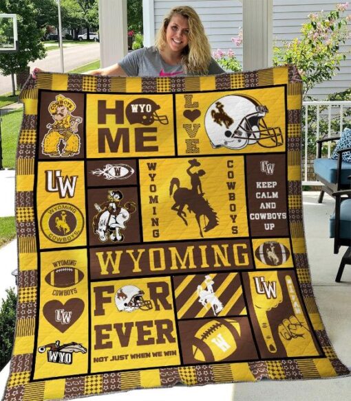 wyoming cowboys quilt blanket b080627rspdk