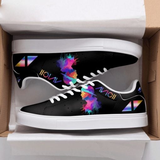 avicii 3d over printed black colorful stan smith shoes 1