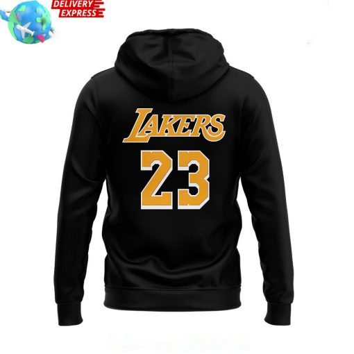 Los Angeles Lakers LeBron James Black Hoodie 4