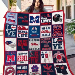 Ole Miss Rebels Quilt Blanket D22