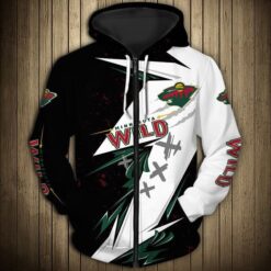 Minnesota Wild 2 Zip Hoodie 3D D22