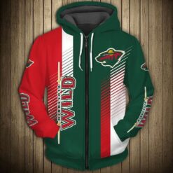 Minnesota Wild Zip Hoodie 3D D22