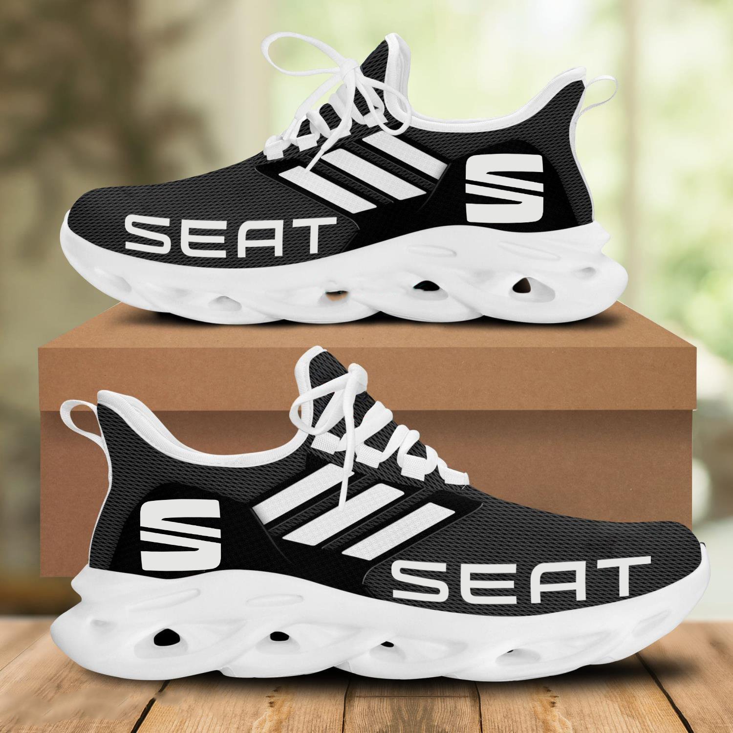 Ford Mustang White Striped Max Soul Shoes Running Sneakers Seat8