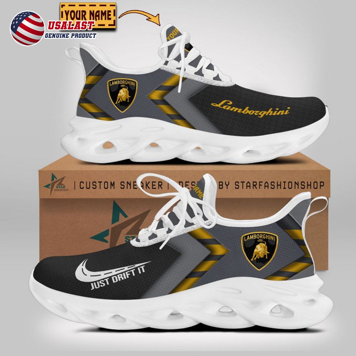 Lamborghini Custom Name Just Drift It Max Soul Sneaker - Royal Pic of yours lambor2