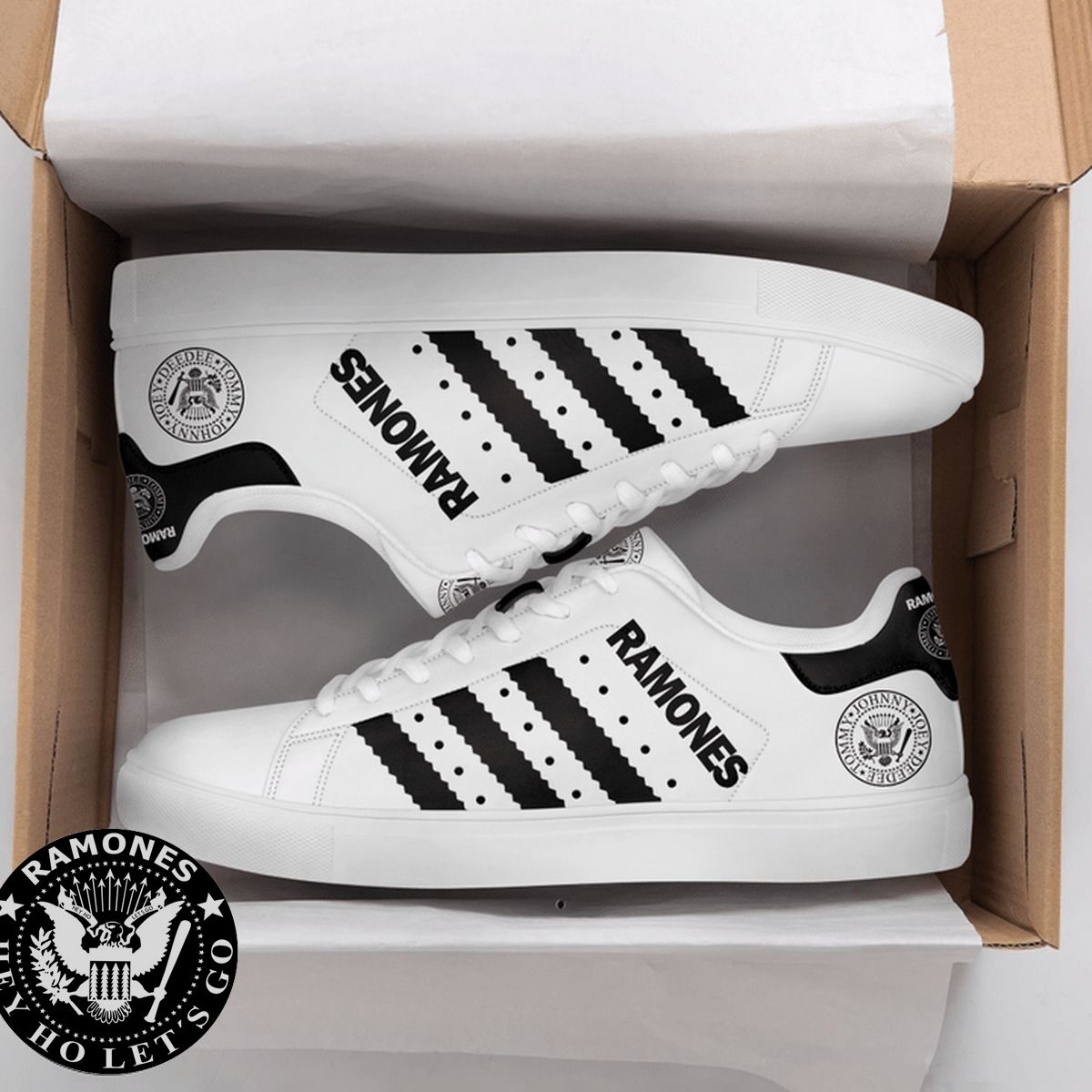 Ramones-Black-White-Stan-Smith-Shoes-a Ramones Black White Stan Smith Shoes a