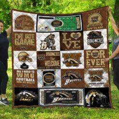 Western Michigan Bronco Lover Blanket Quilt D22