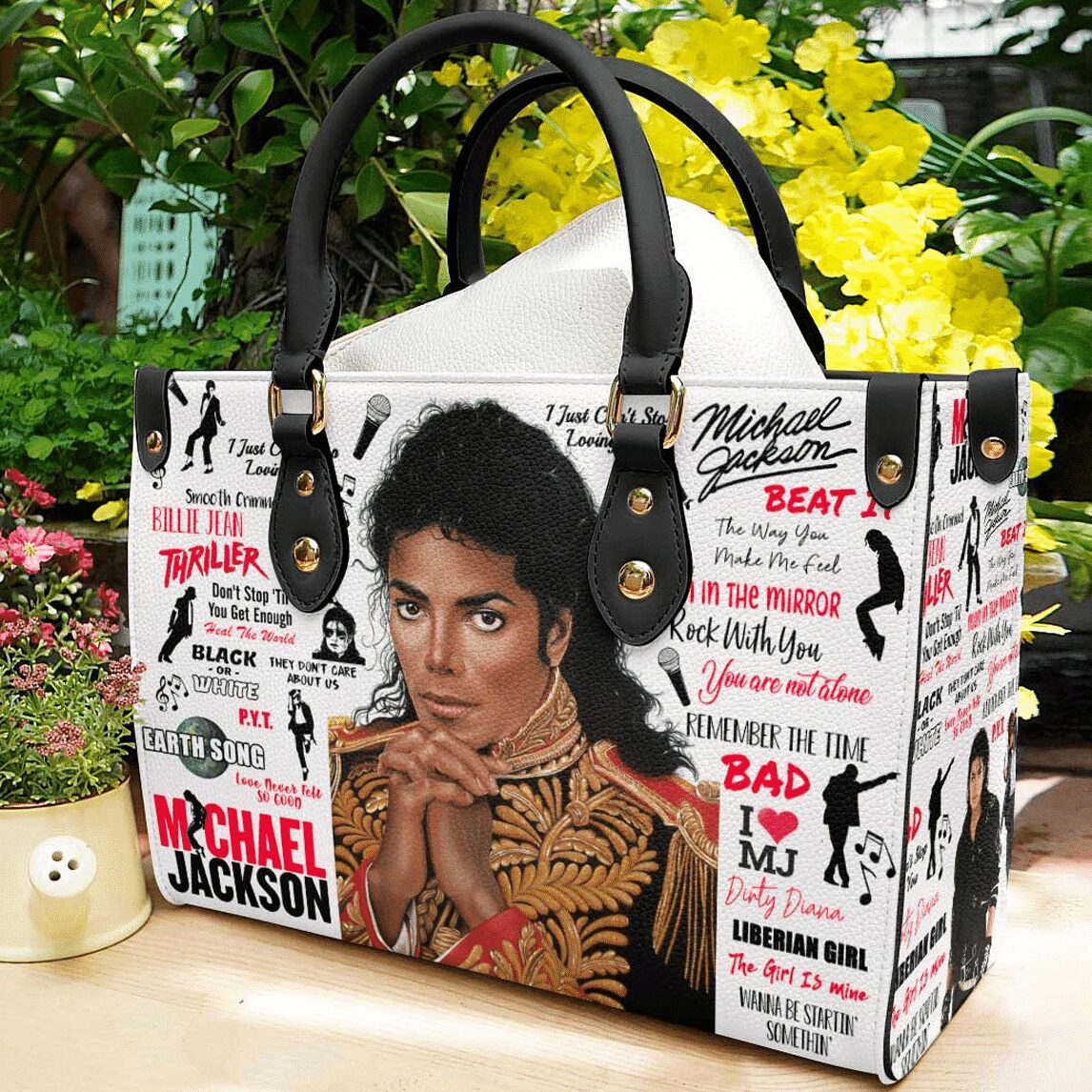 Michael Jackson Lover 2 Leather Handbag 1 Michael Jackson Lover 2 Leather Handbag