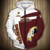 Washington Redskins Hoodie Zip Hoodie 3D