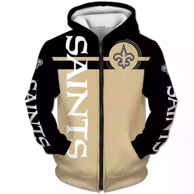 New Orleans Saints 1 Hoodie Zip Hoodie 3D 1 New Orleans Saints 1 Hoodie Zip Hoodie 3D