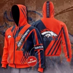 Denver Broncos Hoodie Zip Hoodie 3D