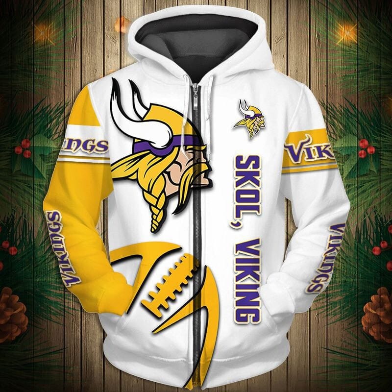 Minnesota Vikings Hoodie Zip Hoodie 3D 1 Minnesota Vikings Hoodie Zip Hoodie 3D