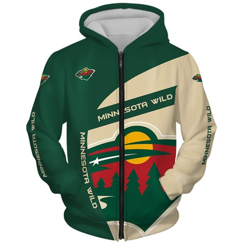 Minnesota Wild 1 Hoodie Zip Hoodie 3D 1 Minnesota Wild 1 Hoodie Zip Hoodie 3D