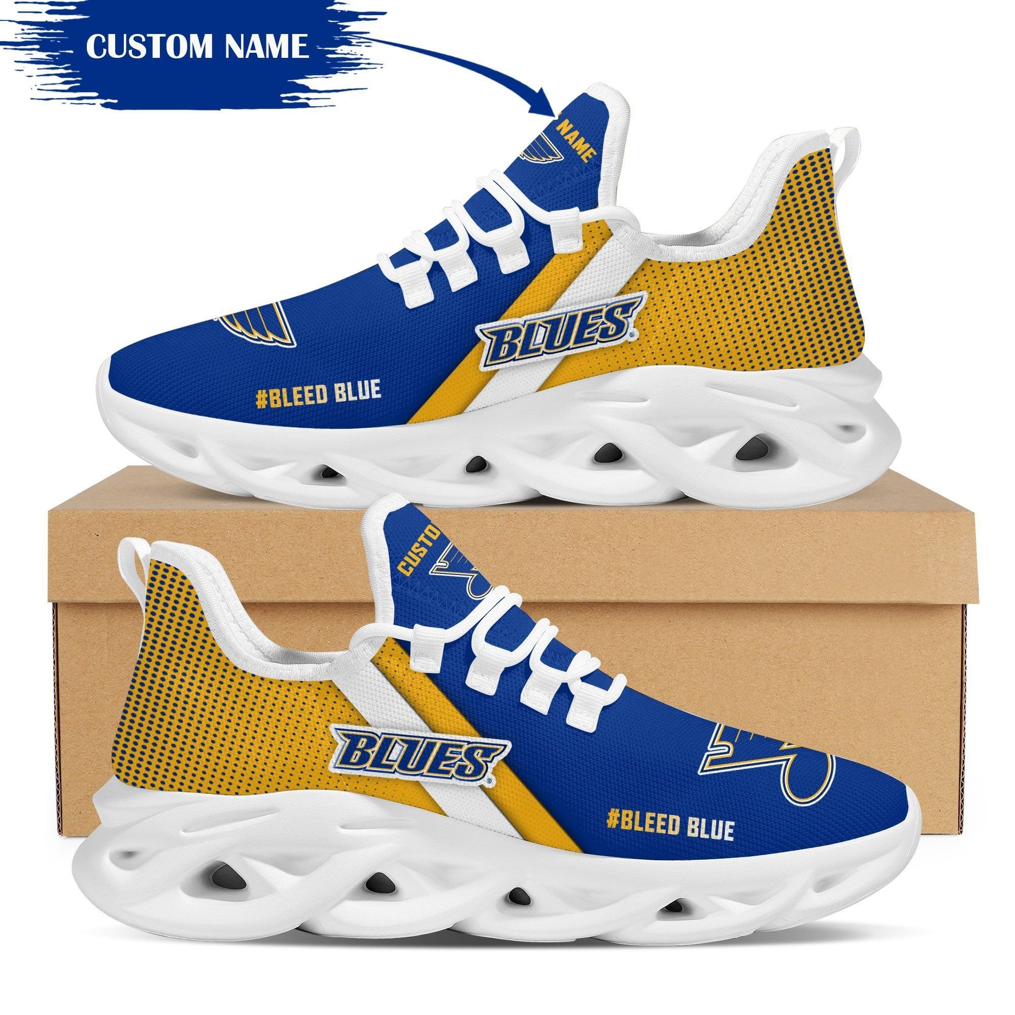 St Louis Blues Custom Max Soul Shoes 1 St Louis Blues Custom Max Soul Shoes