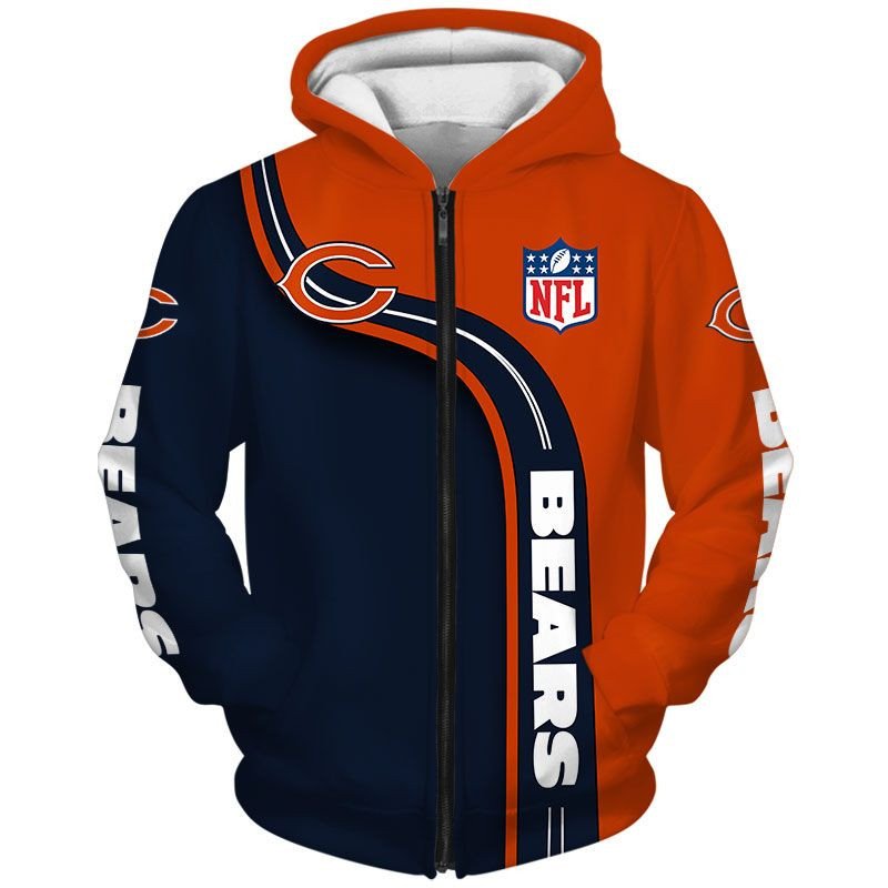 Chicago Bears 1 Hoodie Zip Hoodie 3D 1 Chicago Bears 1 Hoodie Zip Hoodie 3D