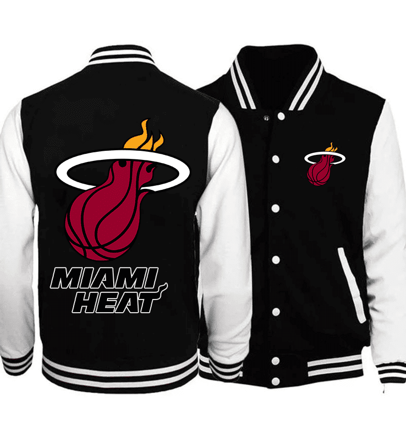 Miami Heat Baseball Jacket 1 Miami Heat Baseball Jacket