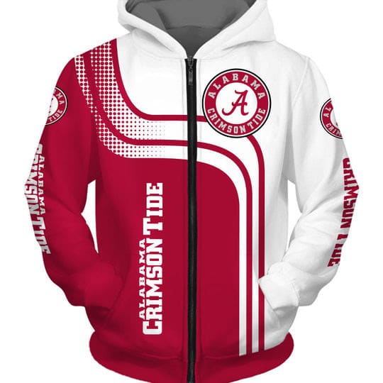 Alabama Crimson Tide Hoodie Zip Hoodie 3D 1 Alabama Crimson Tide Hoodie Zip Hoodie 3D