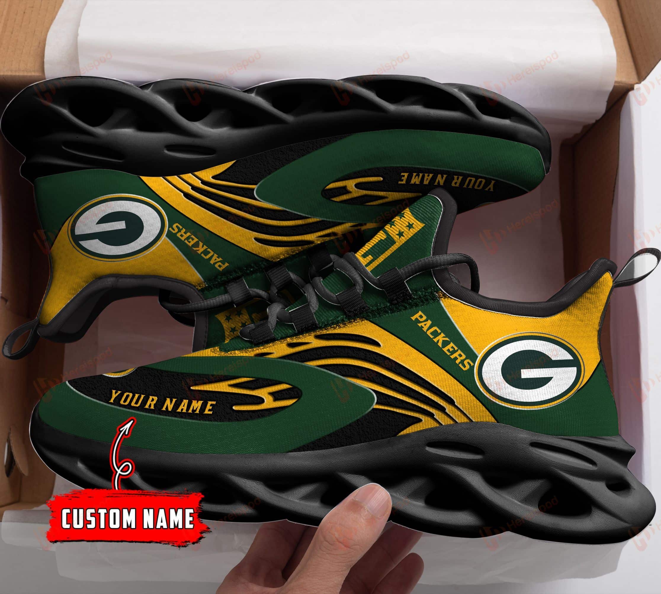 Green Bay Packers Black Max Soul Shoes 1 Green Bay Packers Black Max Soul Shoes