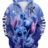 Stitch Lover Cute Hoodie Zip Hoodie 3D