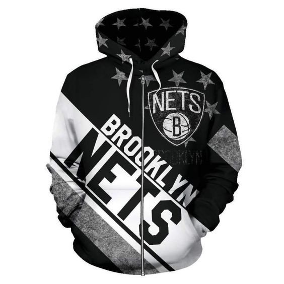 Booklyn Nets Hoodie Zip Hoodie 3D 1 Booklyn Nets Hoodie Zip Hoodie 3D