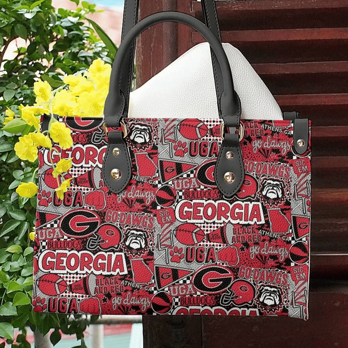 Georgia Bulldogs Leather Handbag 1 Georgia Bulldogs Leather Handbag