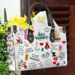 Alice In Wonderland 1a Leather Handbag