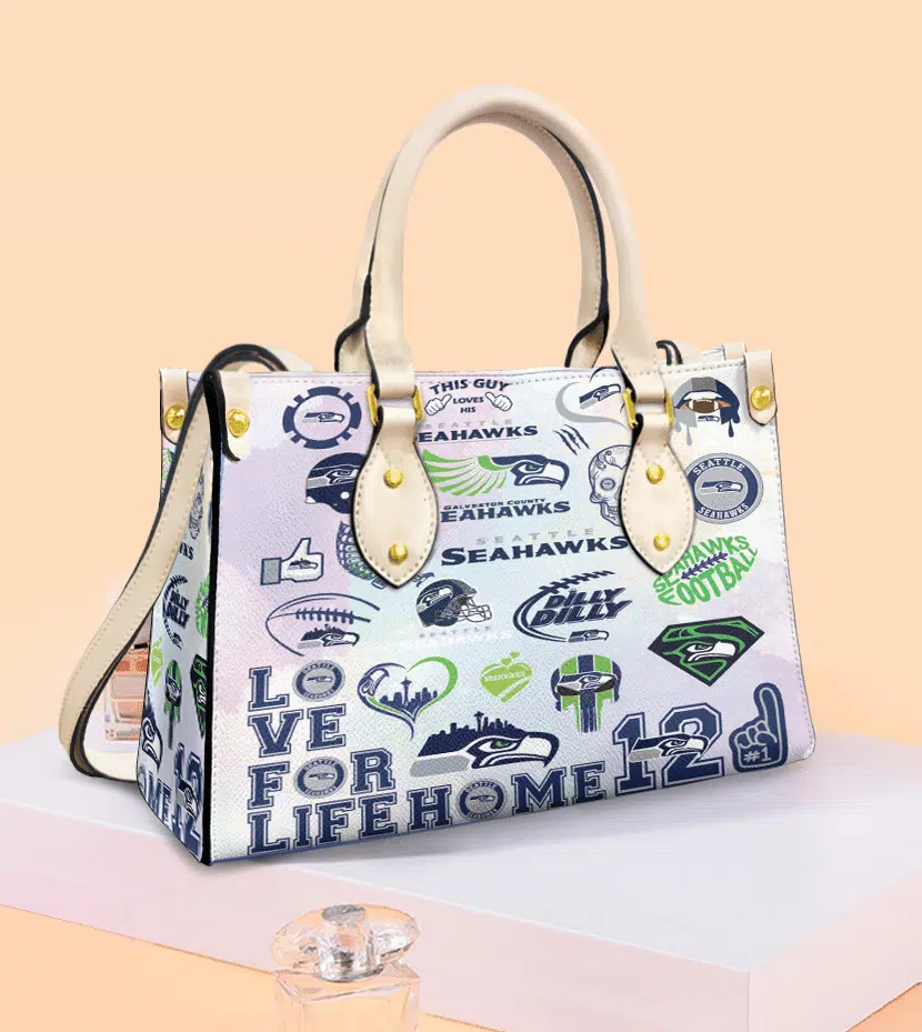 Seattle Seahawks White 2 Leather Handbag 1 Seattle Seahawks White 2 Leather Handbag