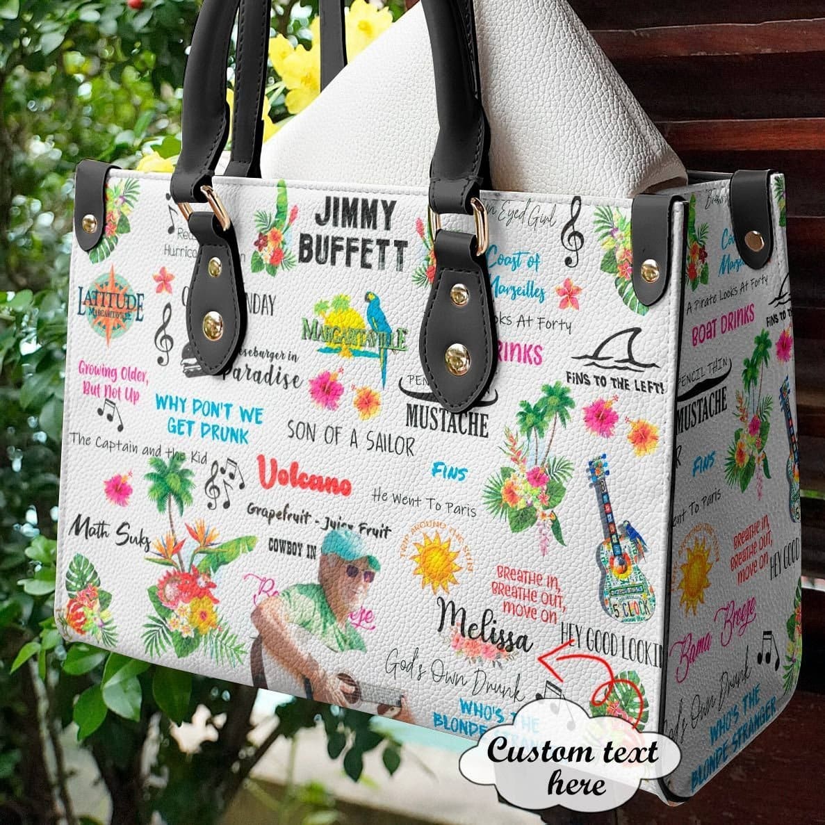 Jimmy Buffett Lover Leather Handbag 1 Jimmy Buffett Lover Leather Handbag