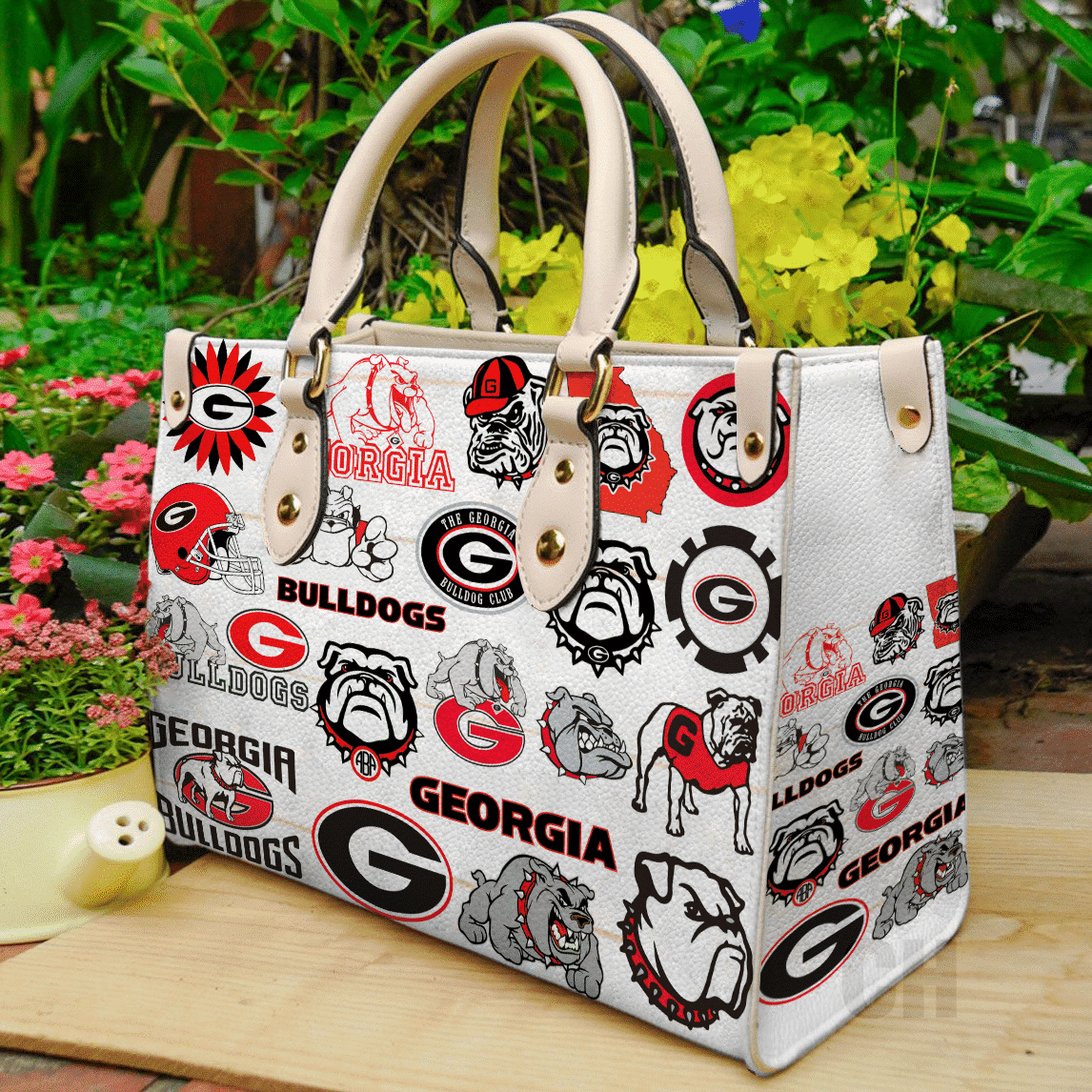Georgia Bulldogs Leather Handbag 1 Georgia Bulldogs Leather Handbag