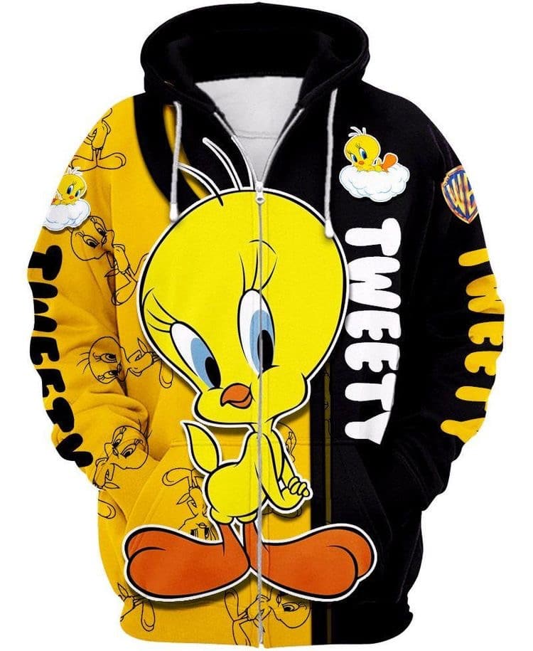 Tweety Bird Funny 1 Hoodie Zip Hoodie 3D 1 Tweety Bird Funny 1 Hoodie Zip Hoodie 3D