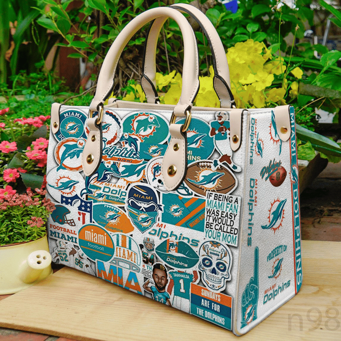 Miami Dolphins Leather Handbag 1 Miami Dolphins Leather Handbag
