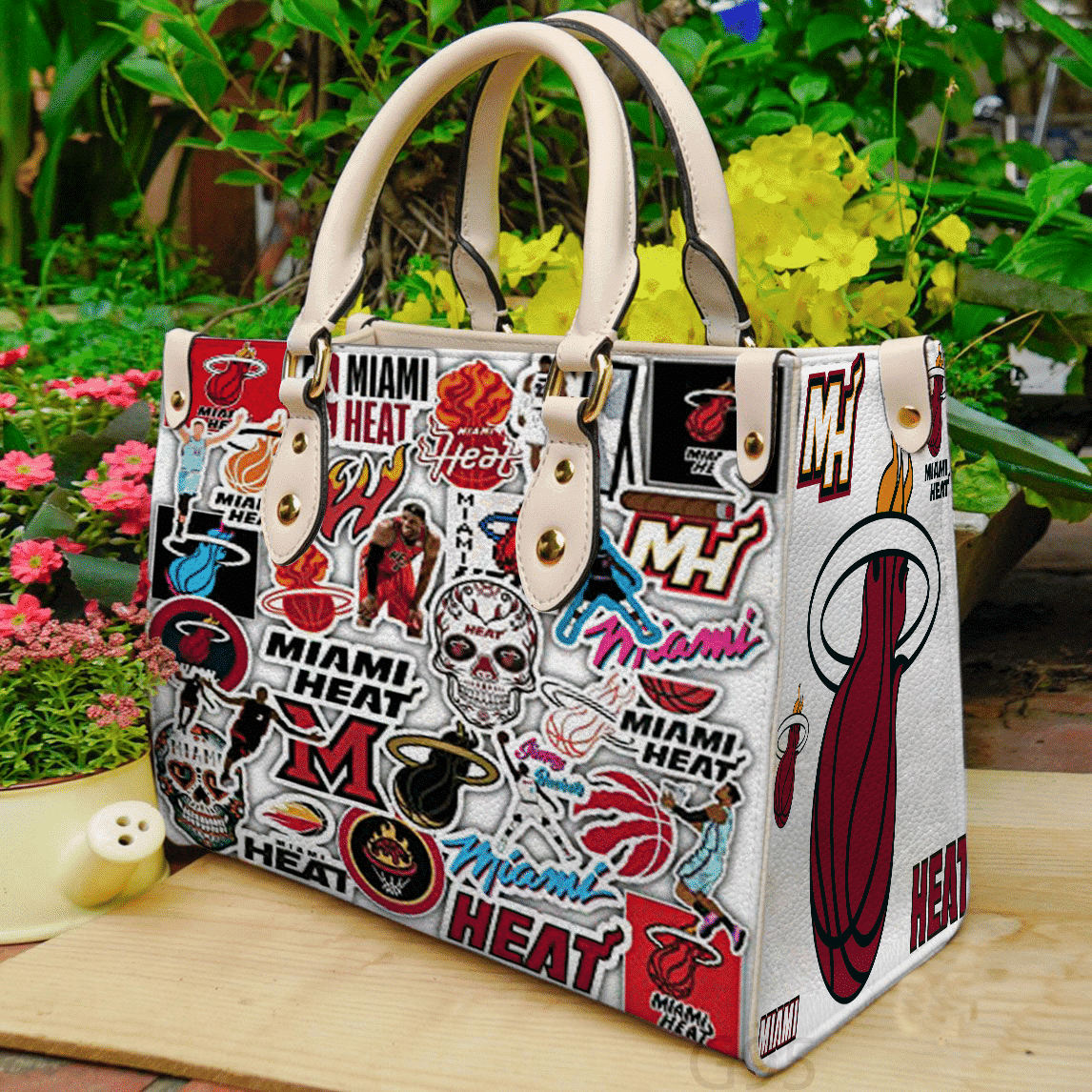 Miami Heat 1 Leather Handbag 1 Miami Heat 1 Leather Handbag