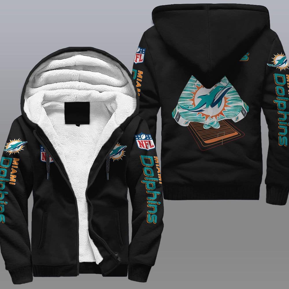 Miami Dolphins 4 Fleece Jacket 1 Miami Dolphins 4 Fleece Jacket