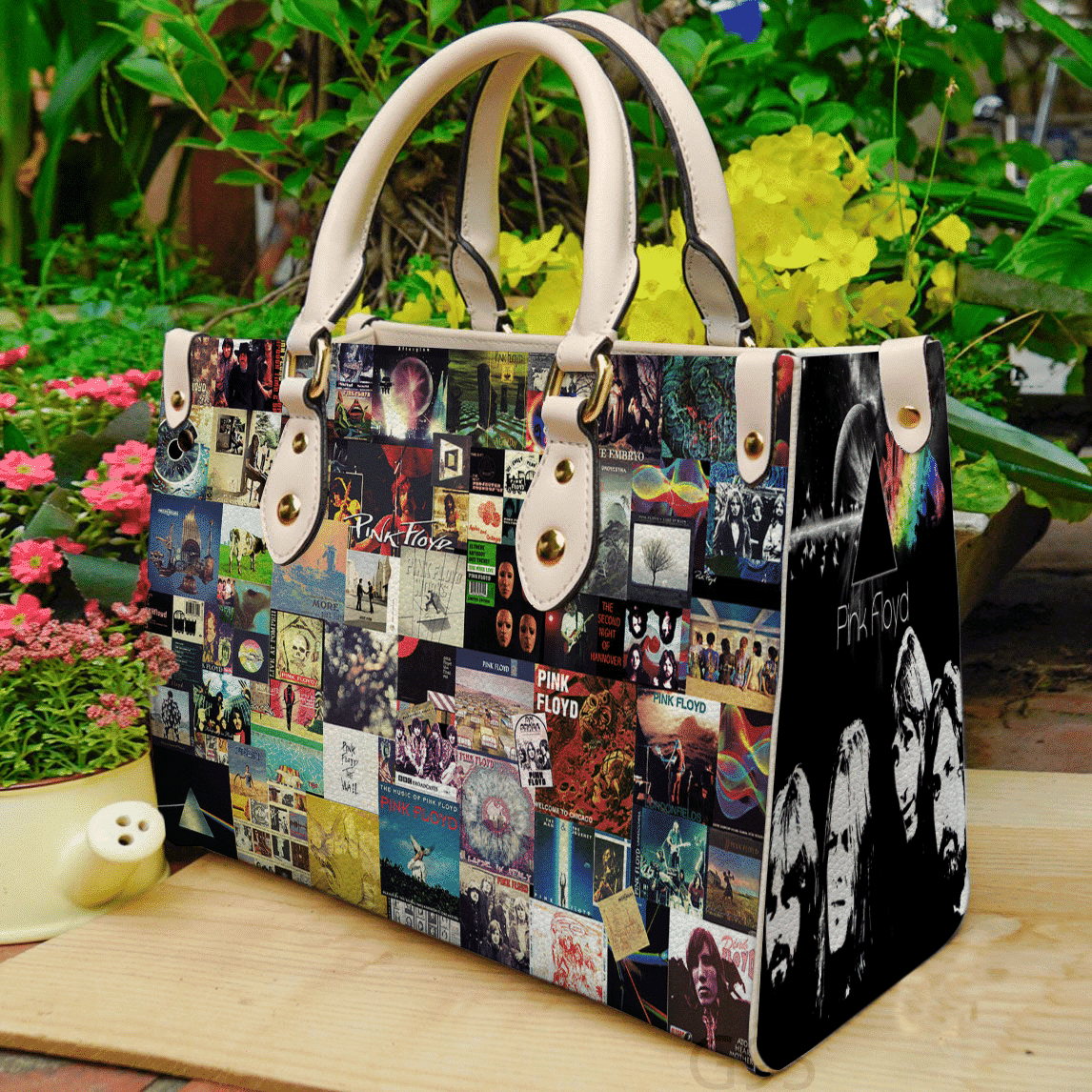 Pink Floyd Band Leather Handbag 1 Pink Floyd Band Leather Handbag