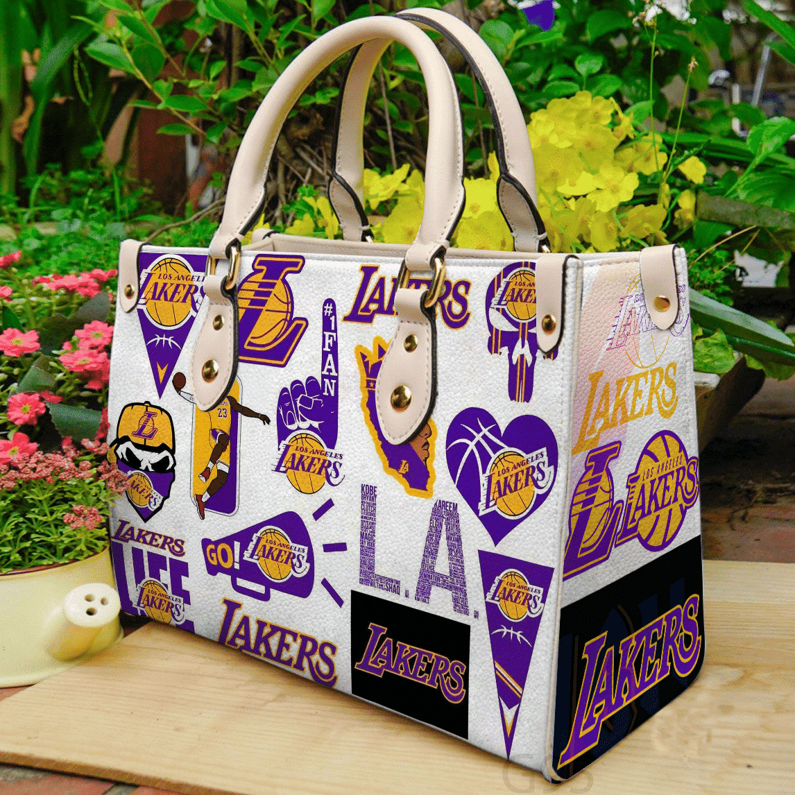 Los Angeles Lakers 1 Leather Handbag 1 Los Angeles Lakers 1 Leather Handbag