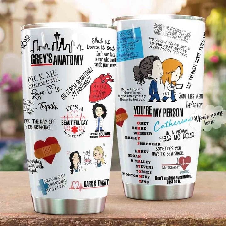 Personalized Grey's Anatomy Cute Tumbler 1 Personalized Grey's Anatomy Cute Tumbler