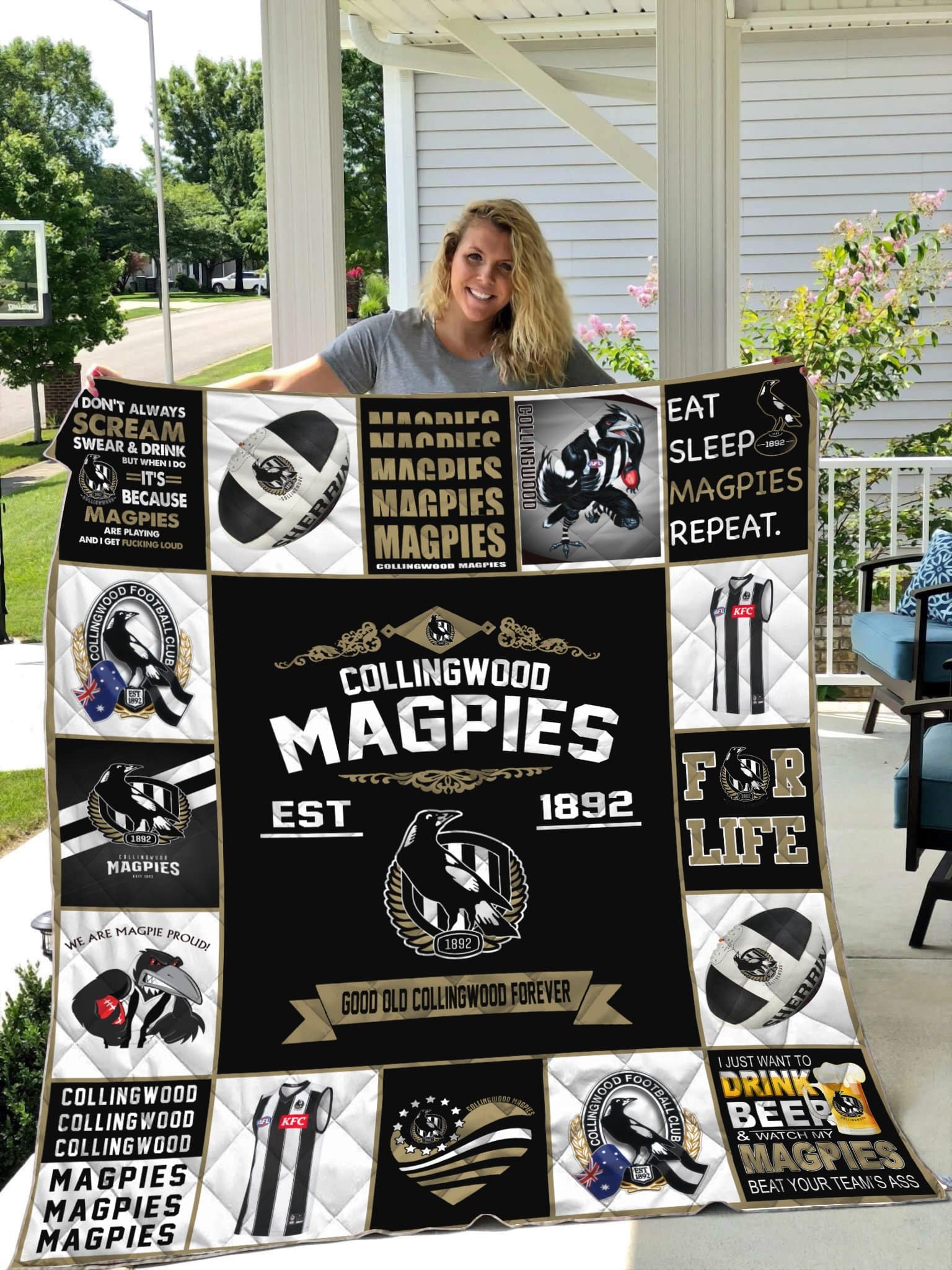 Collingwood Magpies Lover Blanket 1 Collingwood Magpies Lover Blanket