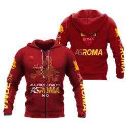 AS Roma Hoodie Zip Hoodie 3D