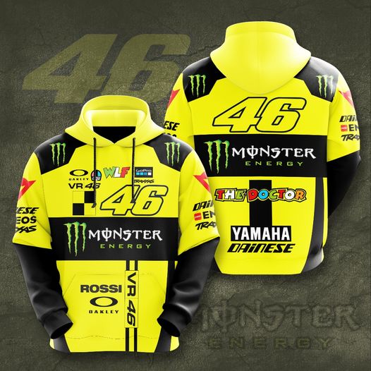 Valentino Rossi Hoodie Zip Hoodie 3D 1 Valentino Rossi Hoodie Zip Hoodie 3D