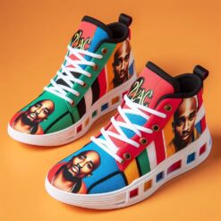 2PAC Blue X Green High Top Shoes