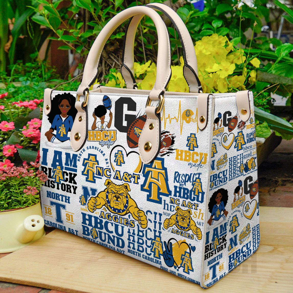 North Carolina A&t Aggies Lover Leather Handbag 1 North Carolina A&t Aggies Lover Leather Handbag