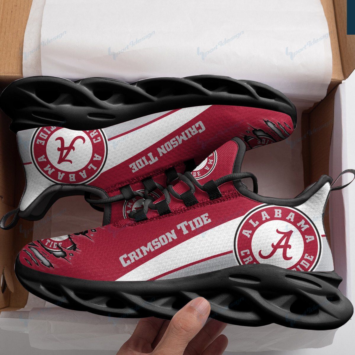 Alabama Crimson Tide Black Max Soul Shoes 1 Alabama Crimson Tide Black Max Soul Shoes