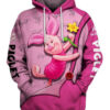 Piglet Hoodie Zip Hoodie 3D