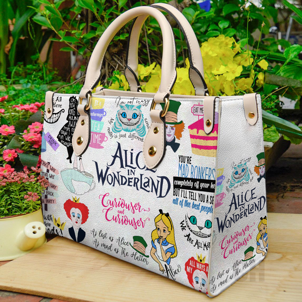 Alice In Wonderland Leather Handbag 1 Alice In Wonderland Leather Handbag